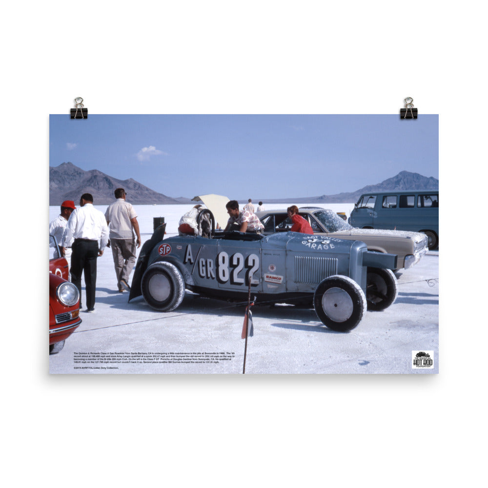 Historic Hot Rod Print Quinton & Richards Roadster, Bonneville (1966
